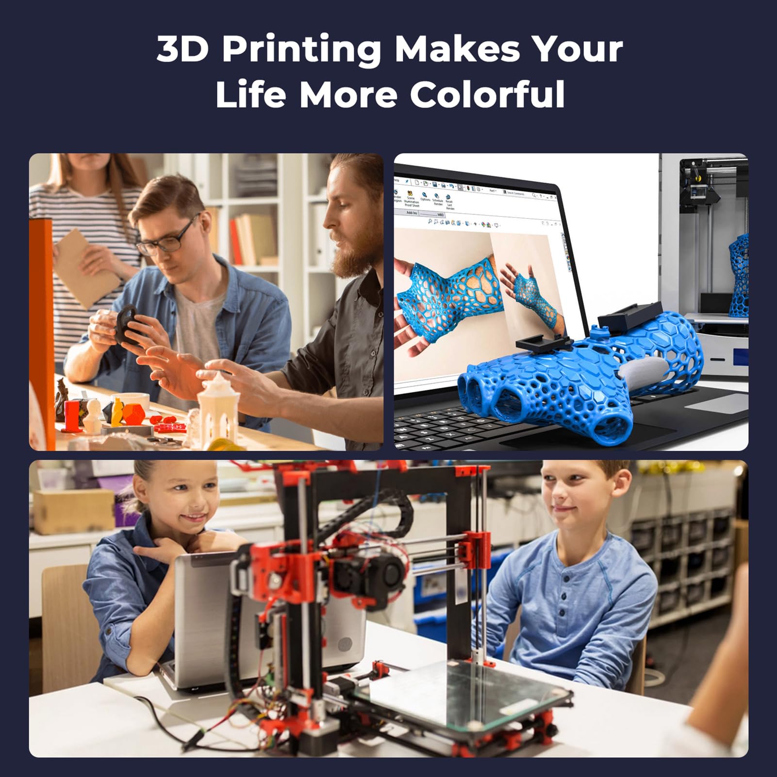 Hyper PLA Filament 1,75 mm High Fluidity 3D Printing Material Stabilna szpula do wytłaczania Rozmiar 1 kg (2,2 funta) Dokładność +/-0,03 mm, standardowy 1 rolka, szary Maiju