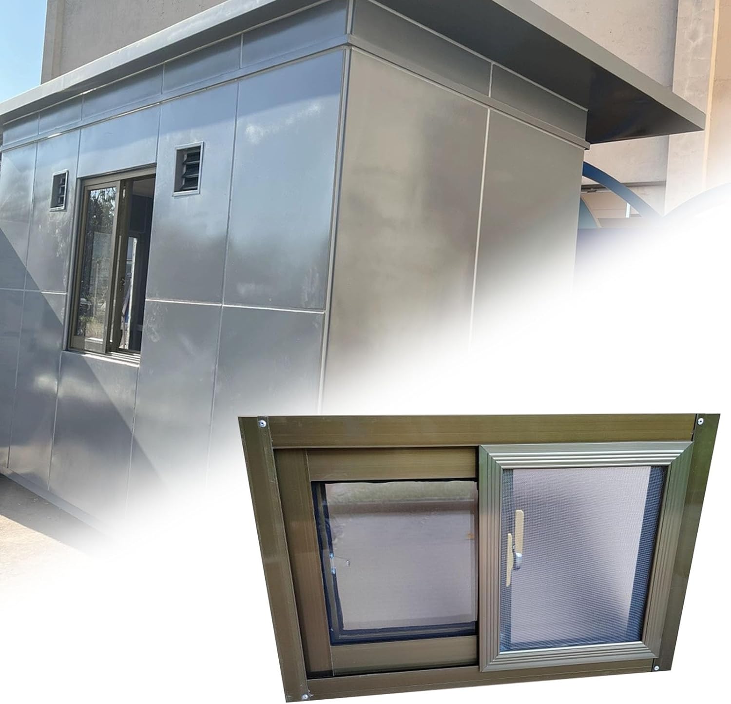 Sliding Outdoor Shed Window Clear, Mobile Home Exterior/Interior Windows, Household Windows Replacement, Unbreakable Glass Window for Barn(45x40cm/18x16in)