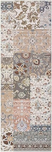 Miniatura 2 de GAOMON Alfombra oriental lavable de 2 x 6 pies, estilo vintage, con retazos, para entrada, pasillo, pasillo, alfombra larga antideslizante, suave,