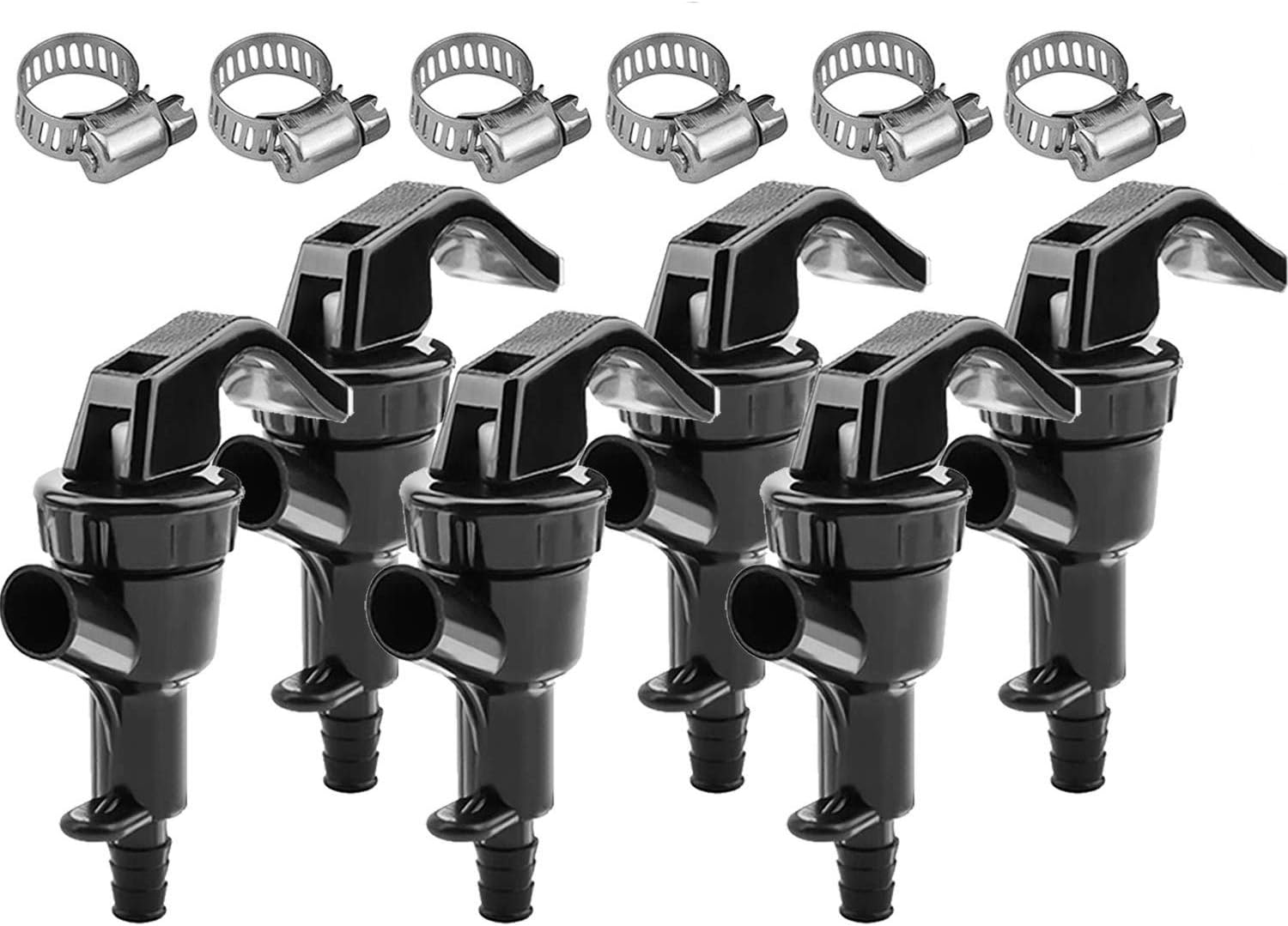 Picnic Tap Keg Party Tap - LUCKEG Brand Homebrew Cornelius Keg Ball Lock Line Dispenser Beer Keg Spigot with Free Hose Clamp (Pack of 6)