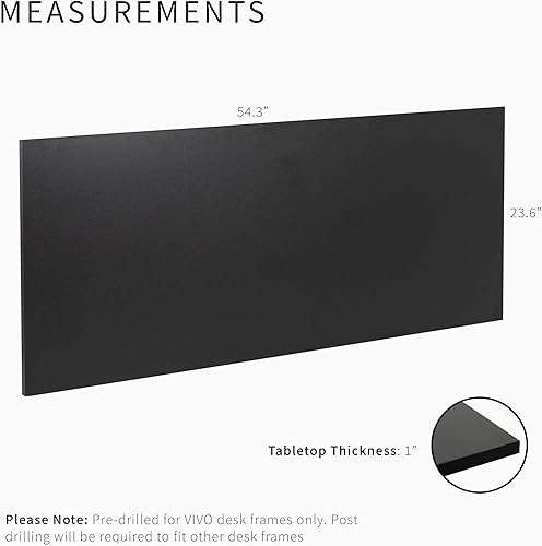 Miniatura 3 de VIVO DESK-TOP55B-S - Marco de mesa esquinero cuadrado universal de una sola pieza para escritorio estándar y sentado o de pie, altura ajustable,