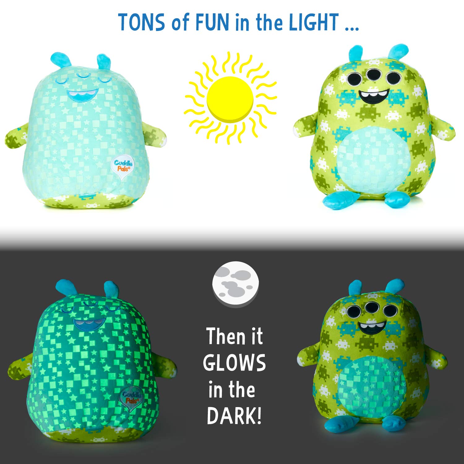 Kids Preferreddouble Sided Glow In The Dark Cuddle Pal Plush