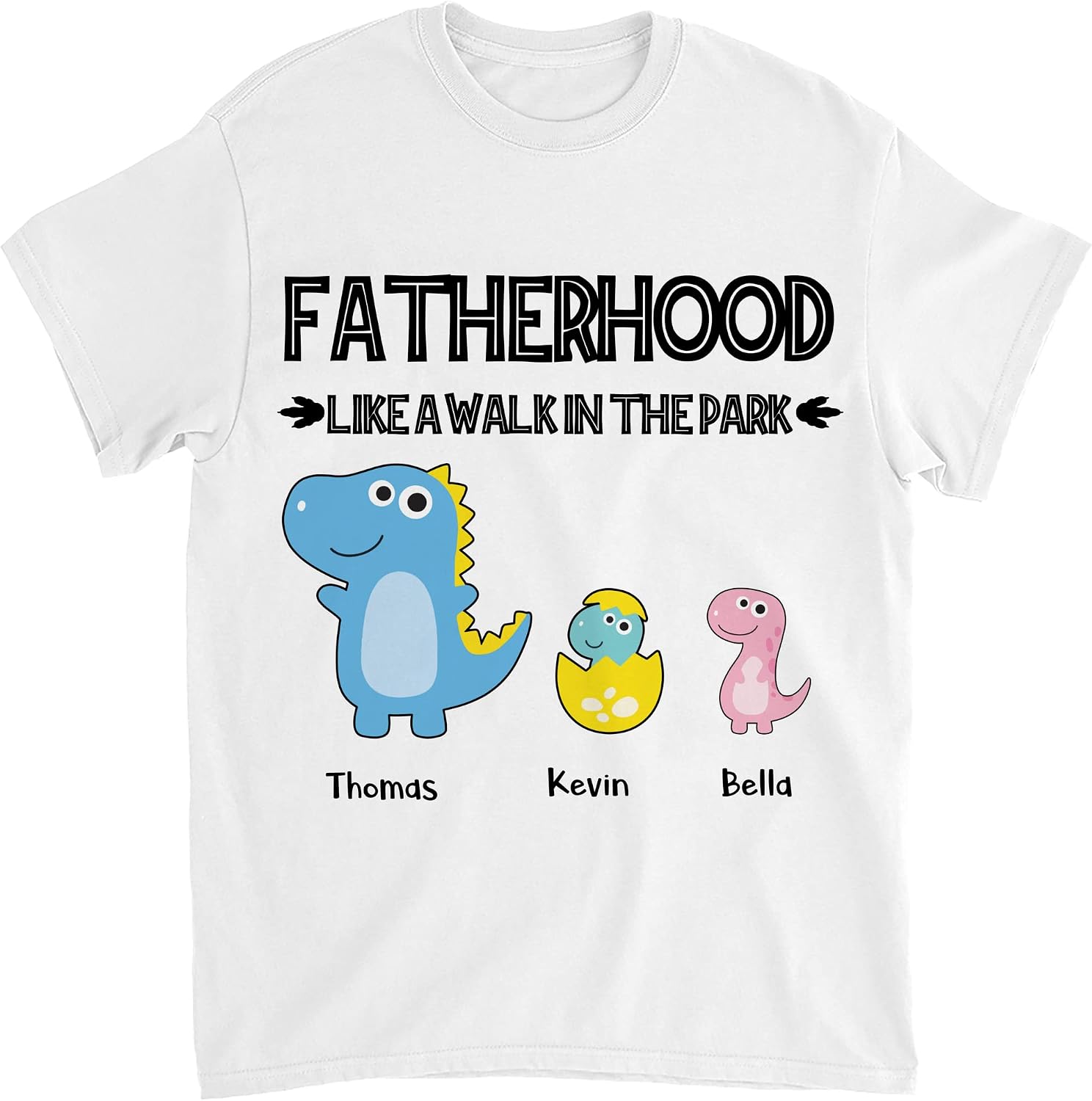 Gossby Personalized Custom Shirt - Fatherhood Like A Walk in The Park Personalized Grandpa Shirt, Custom Pap
