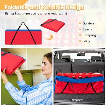 COSTWAY Jumbo 4-to-Score Giant Game Set with Storage Carrying Bag