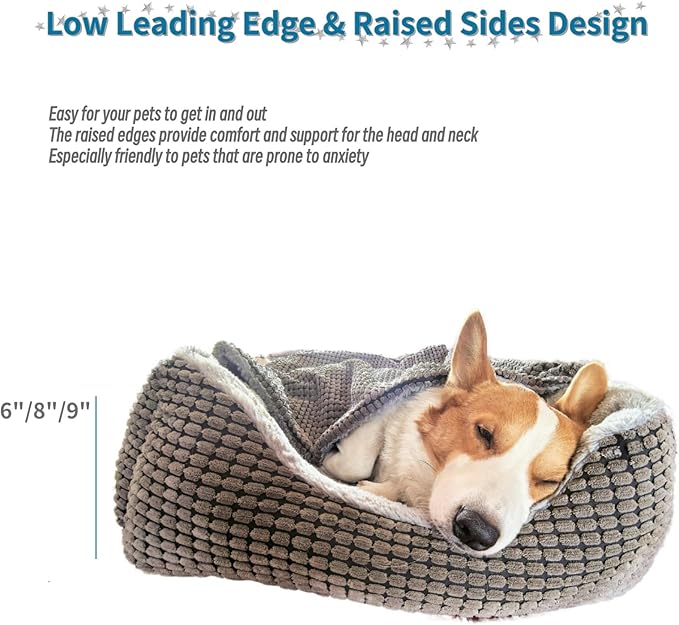 Cama para Perro Pequeña 50.8 cm Rectangular Lavable Antiansiedad miniatura 5