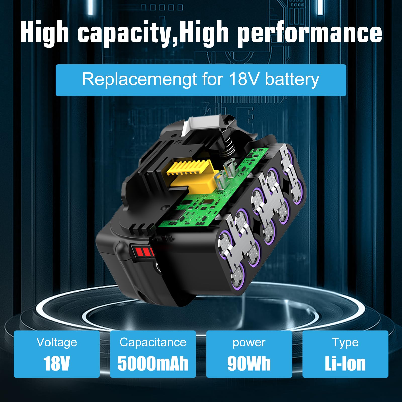 2X Rechange pour Makita Batterie 18V 5,0Ah