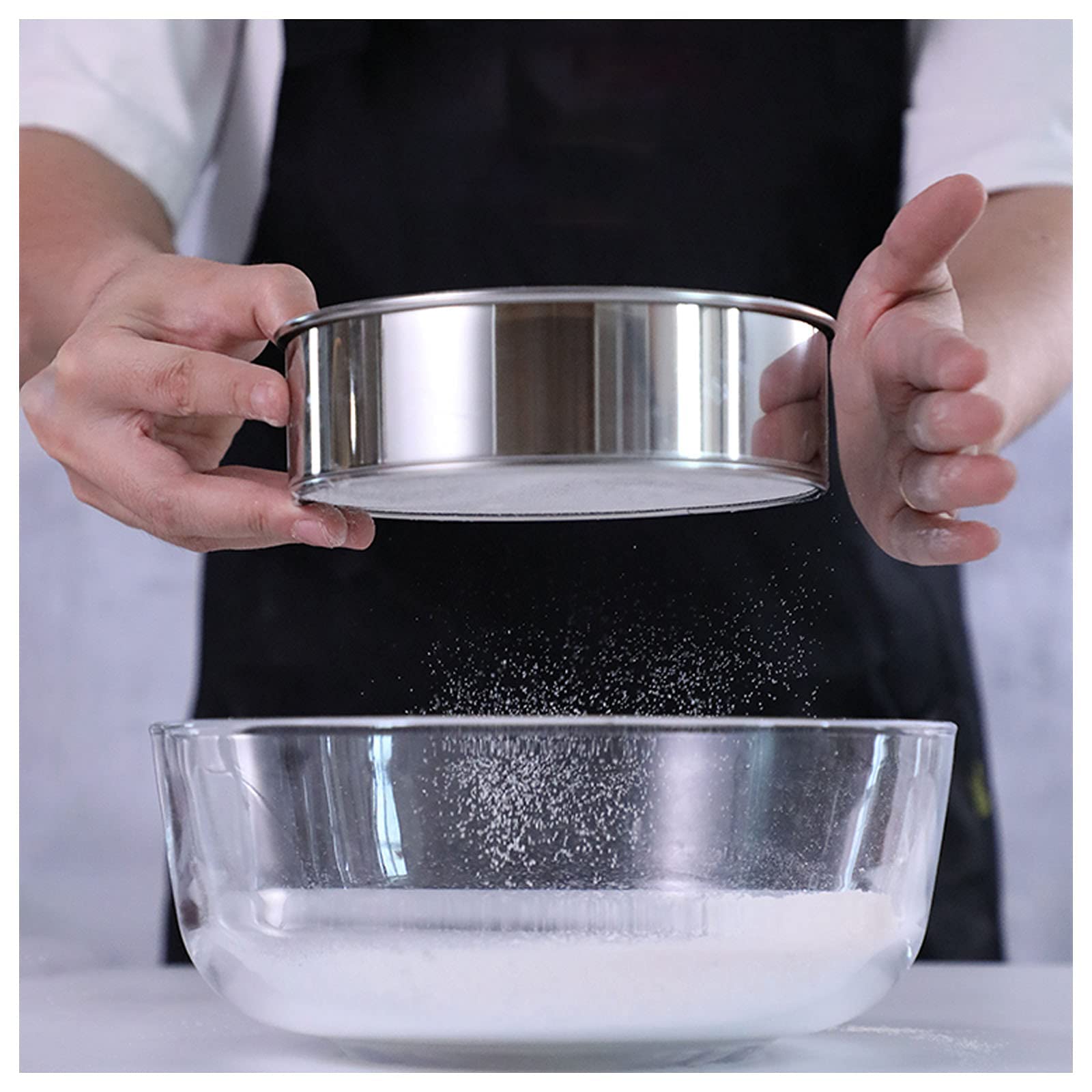 Tamis à Farine Acier Inoxydable - 15x4,5 Cm - Maille Fine - Pâtisserie Et Cuisine