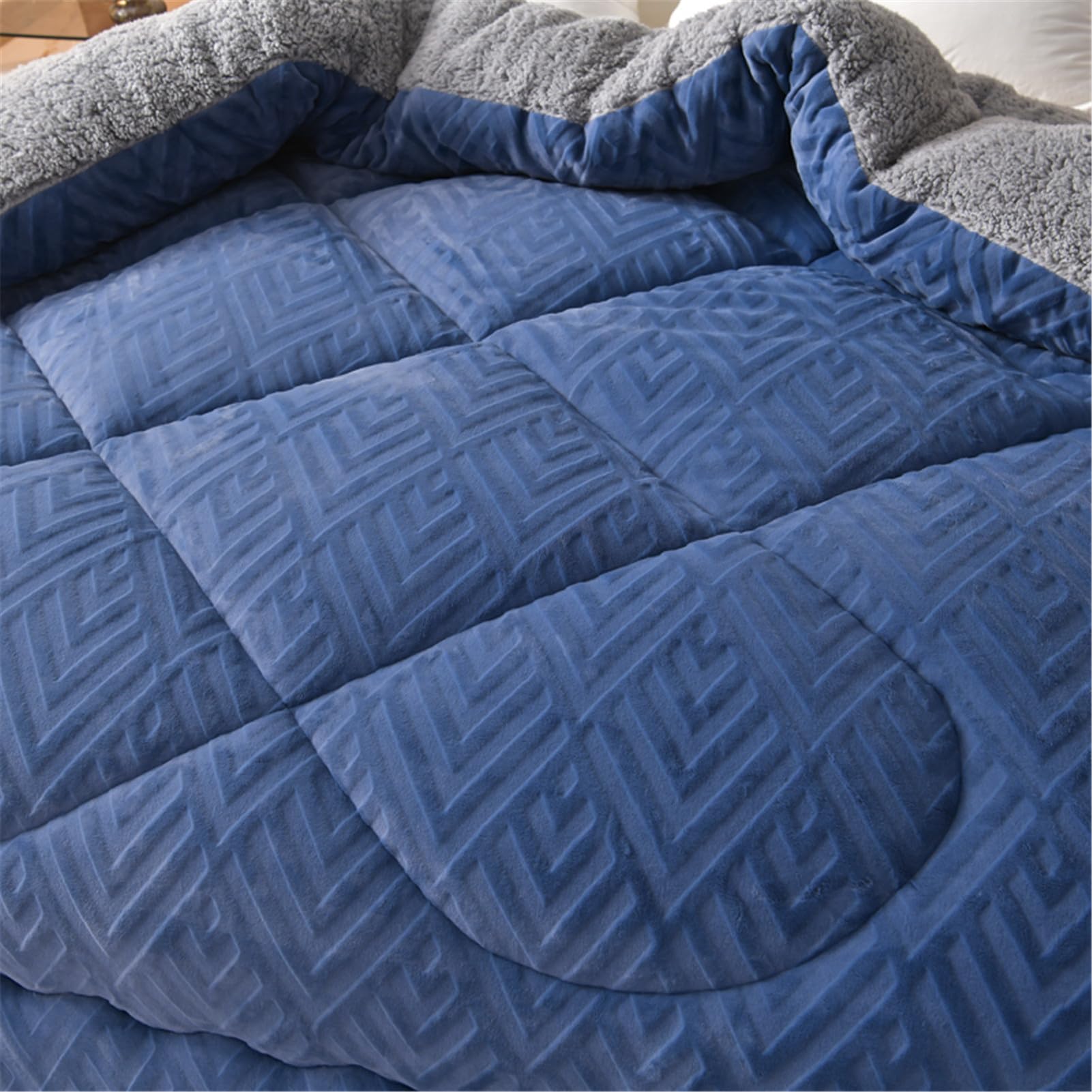 ZTGL Piumino Invernale - Cashmere di Agnello, Lana Autunno E Inverno Trapunta, Imbottitura 100% Poliestere, MatrimonialeTrapunta Calda Peluche Calda Addensare Coperta,B,200x230cm/5kg