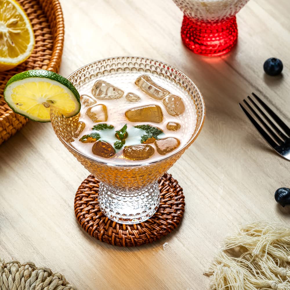 PTSTING Kieliszki do Martini (zestaw 6 szt.) Kieliszki koktajlowe w stylu vintage, do Martini, Koktajlu, Margarity, Cosmopolitan na Manhattan, Brandy