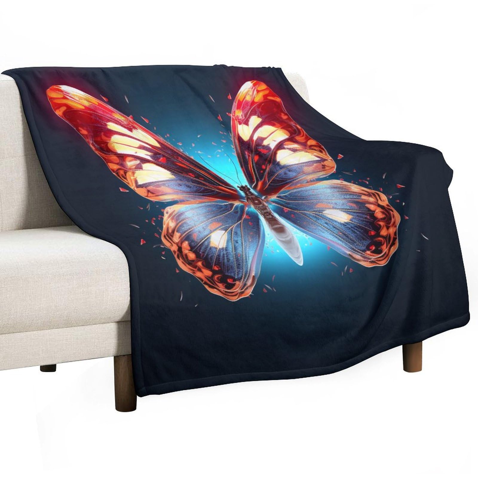 Couverture polaire papillon grand plaid microfibre moelleuse fille lit 180x200