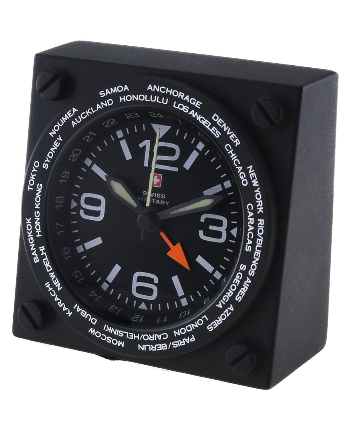 Buy Swiss Military World Travel Alarm Clock( Black, 6.4 Cm X 6.3 Cm X 3.4 Cm) Online at Low