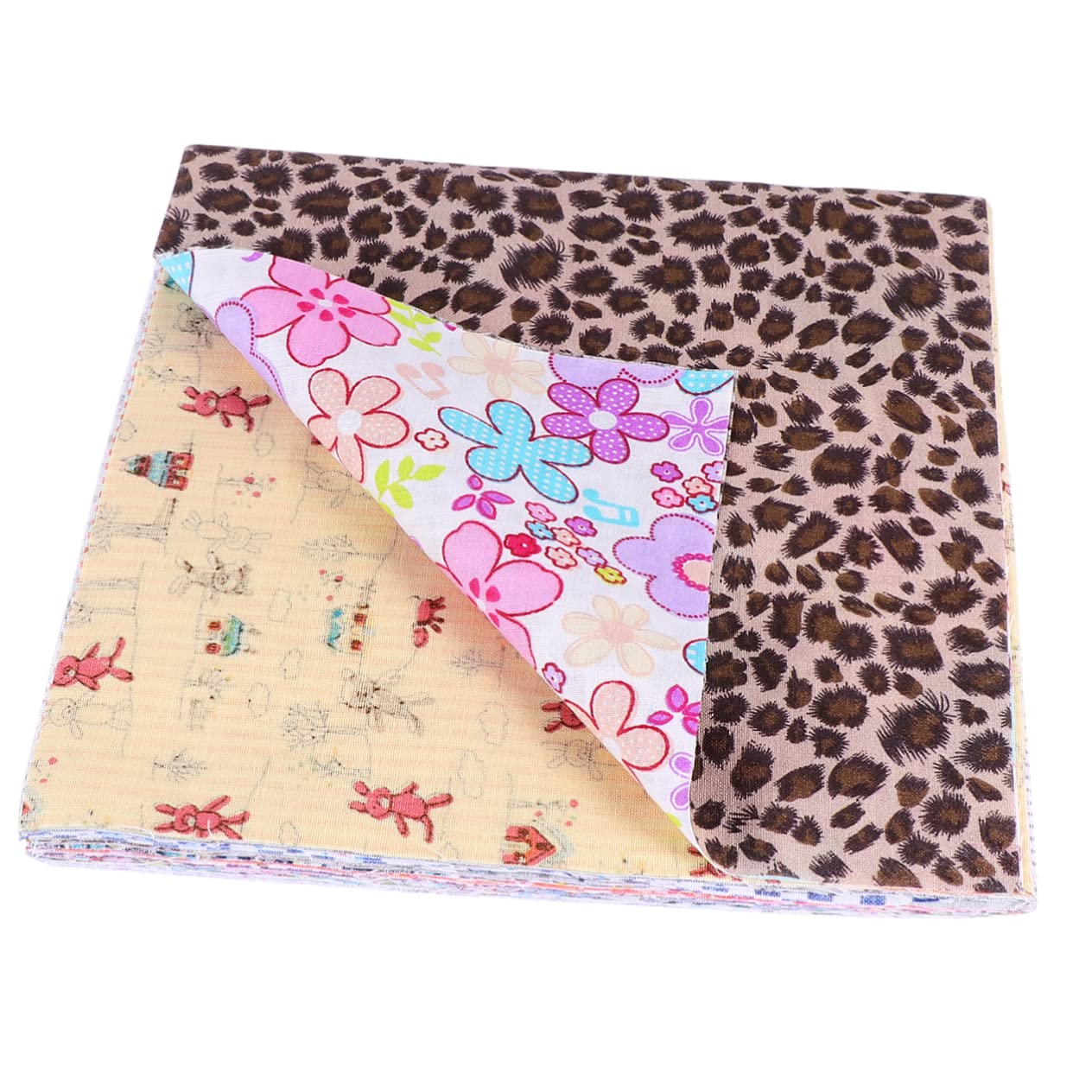 MAGICLULU Confezione da 50 Quadrati di Tessuto Patchwork in Cotone, Motivo Floreale Rurale, Facili da Stirare, per Progetti Scolastici e Decorazioni Colore Casuale Stili multipli