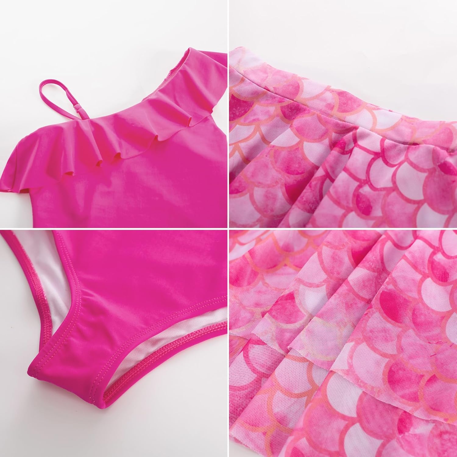 GRACE KARIN Girls Swimsuit with Skirt One Piece Bathing Suit Swimwear 6-14Y - Image 5