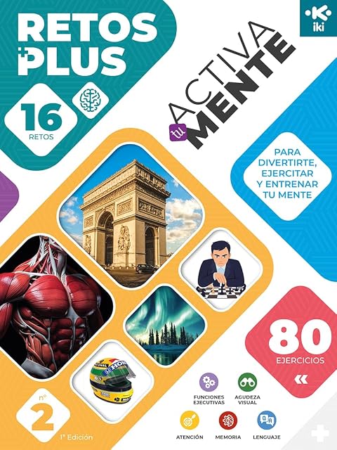 Portada de Iki Activa Tu Mente: Retos Plus 2. 16 Retos con 80 Ejercicios