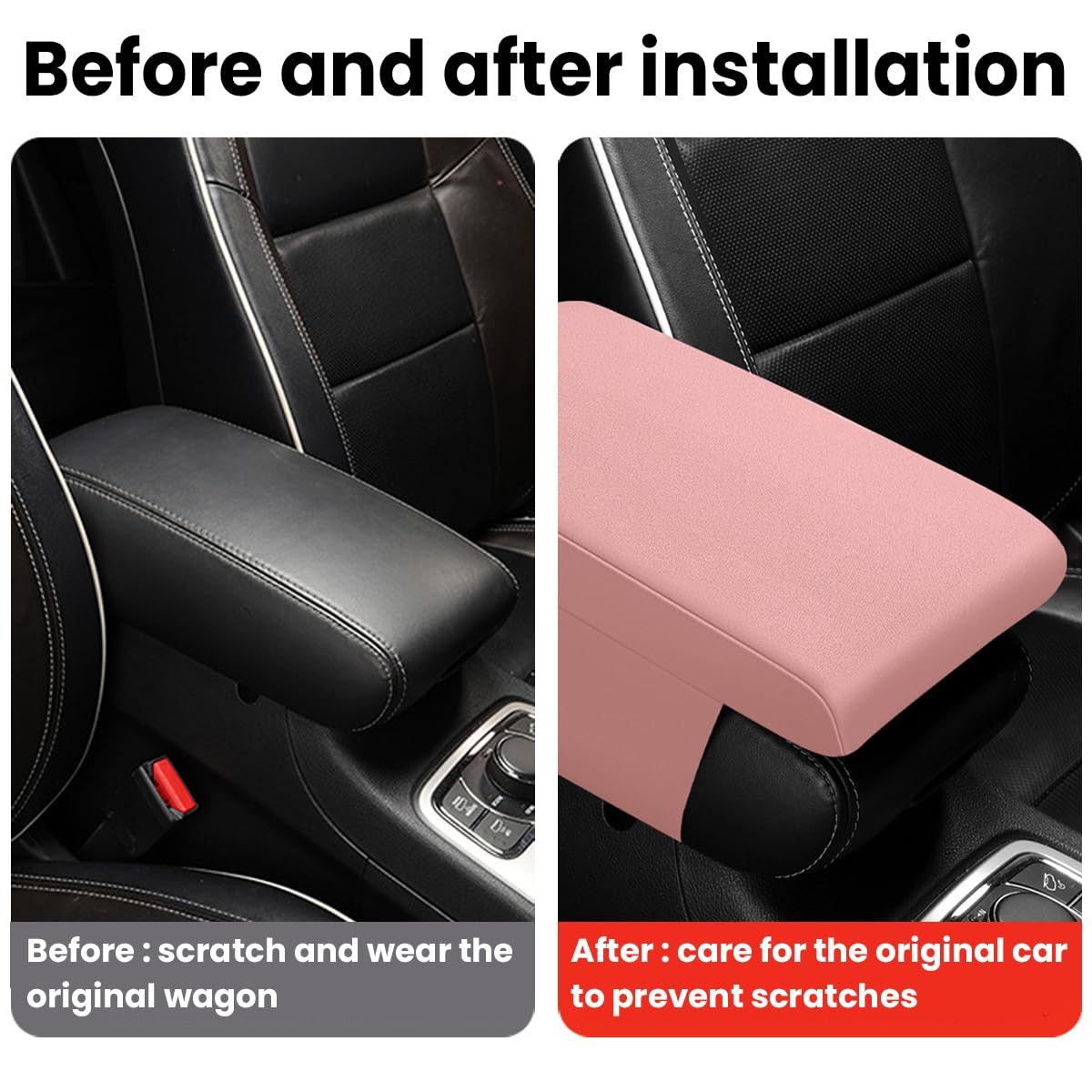 YJXSD Car Armrest Pad For Lexus GX J150 J120 GX 460 400 GX OR Leather Armrest Box Mat Center Console Cushion Pad Universal Armrest Seat Box Cover Protector,Brown, Normal