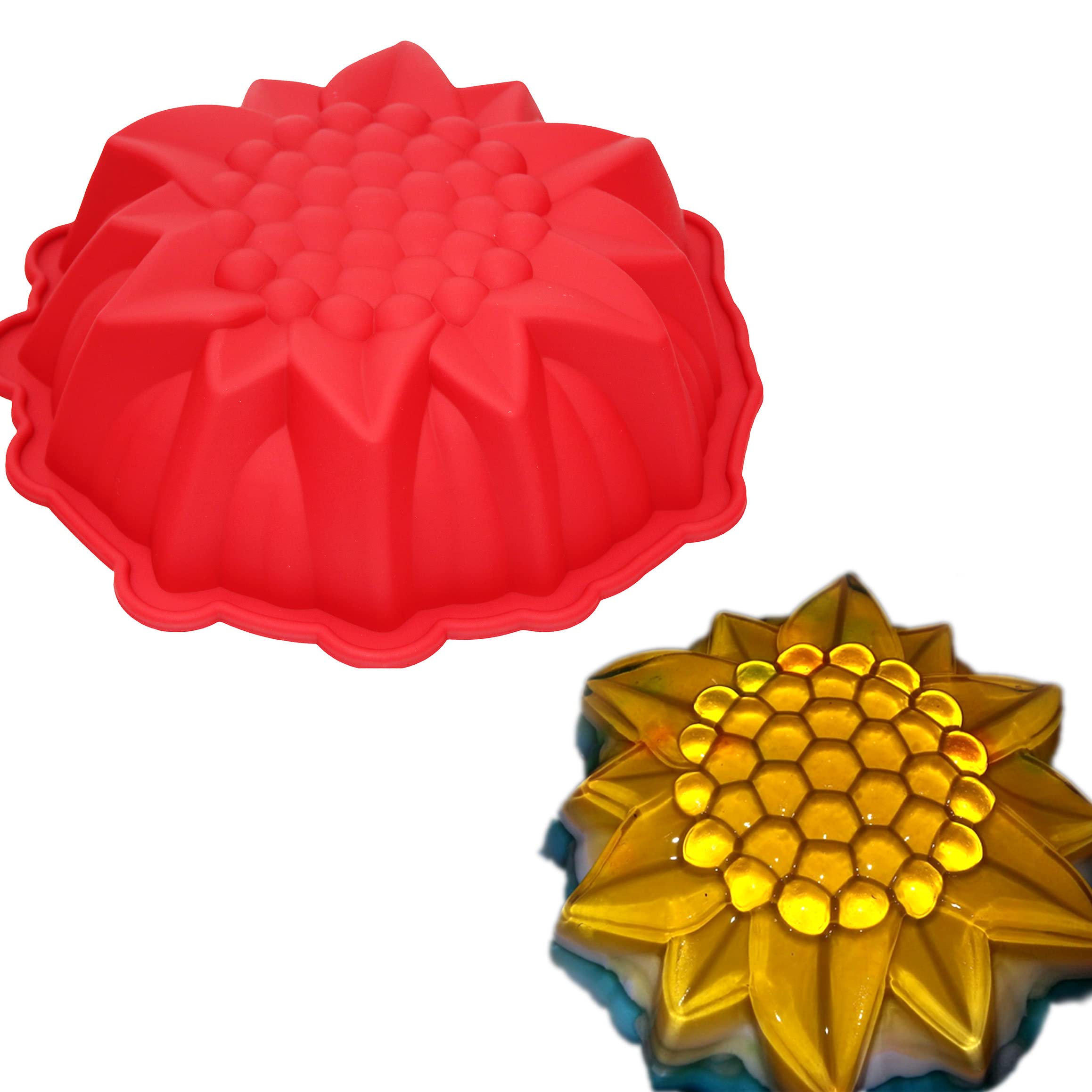9inch Round Flower Cake Baking Silicone Mold Cake Decorating Dessert Pan