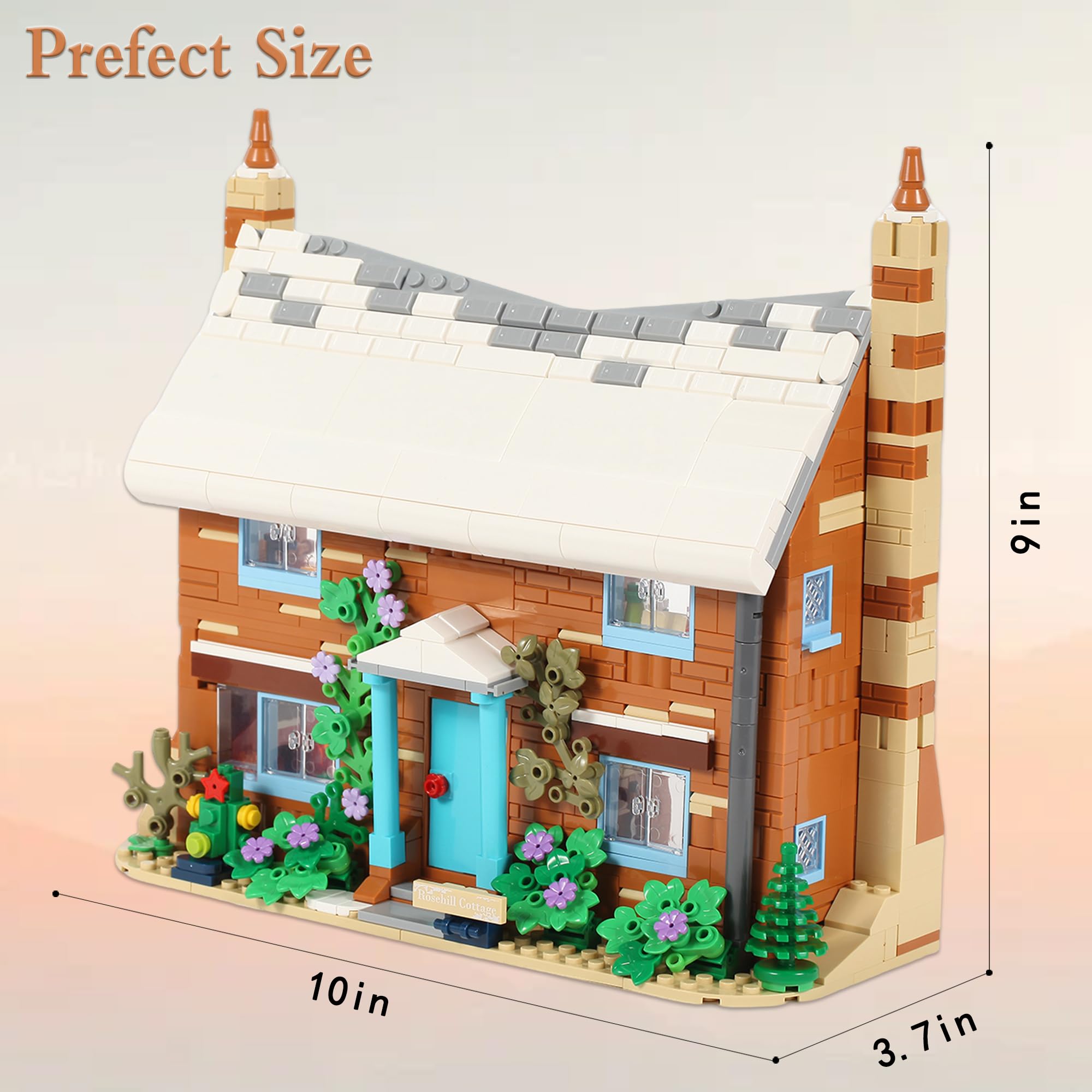 Amazon.com: The Holiday Christmas Building Set, Rosehill Cottage
