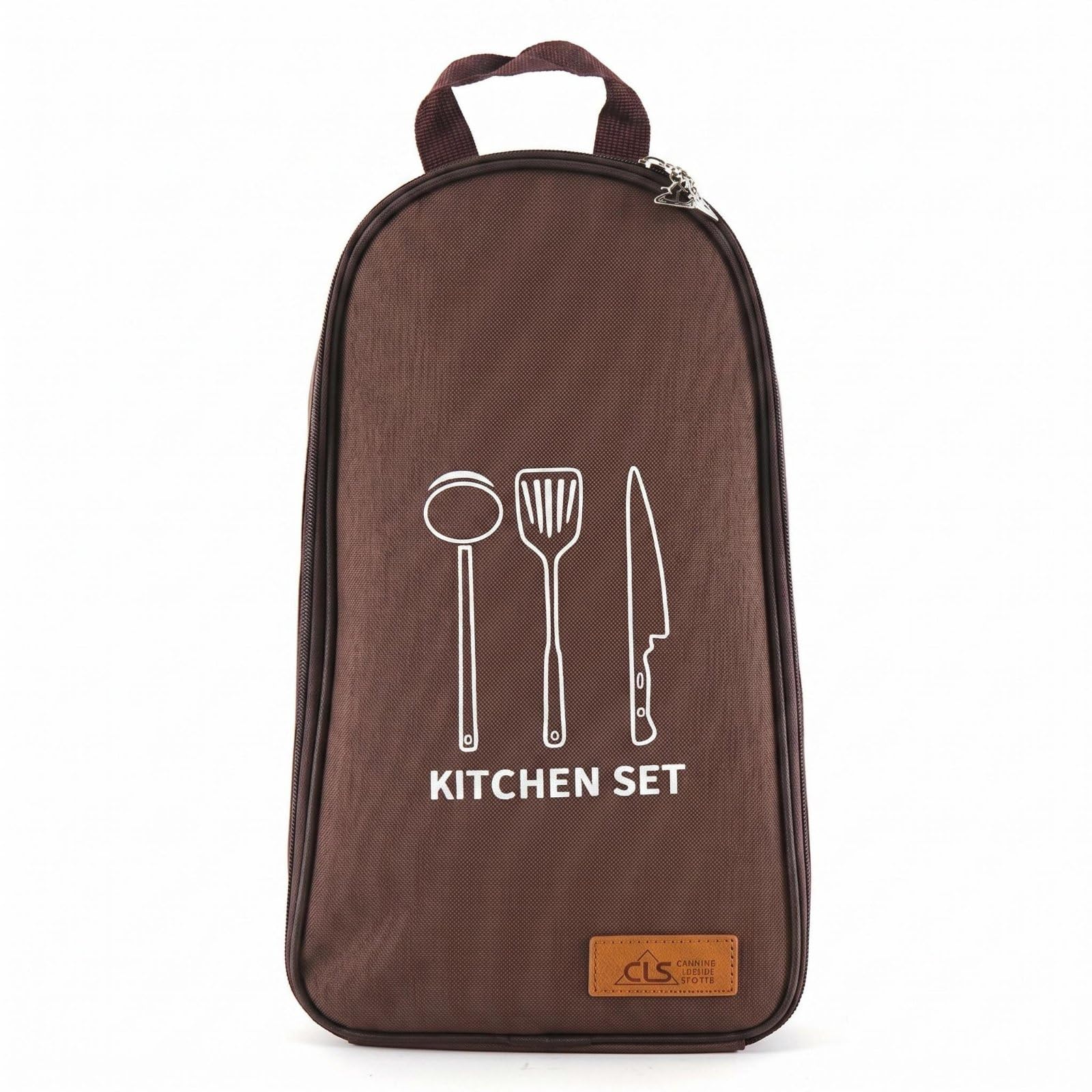 Fenteer Outdoor Kitchenware Organ Camping Utensil Storage Pouch Organization Case Portable Tool Bag Oxford Textile Design, Brown, Coffee Color Chopping Board Bag