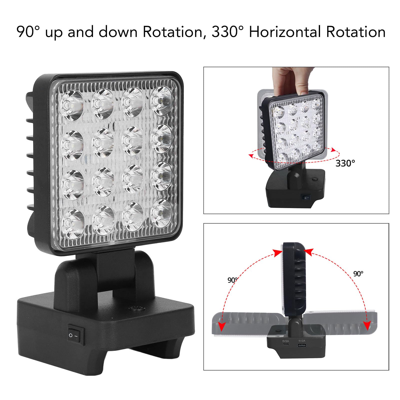 Mingzhe Luz de Trabajo LED Versátil Resistente Al Agua con Ajuste Flexible para Camping y Sitios de Construcción