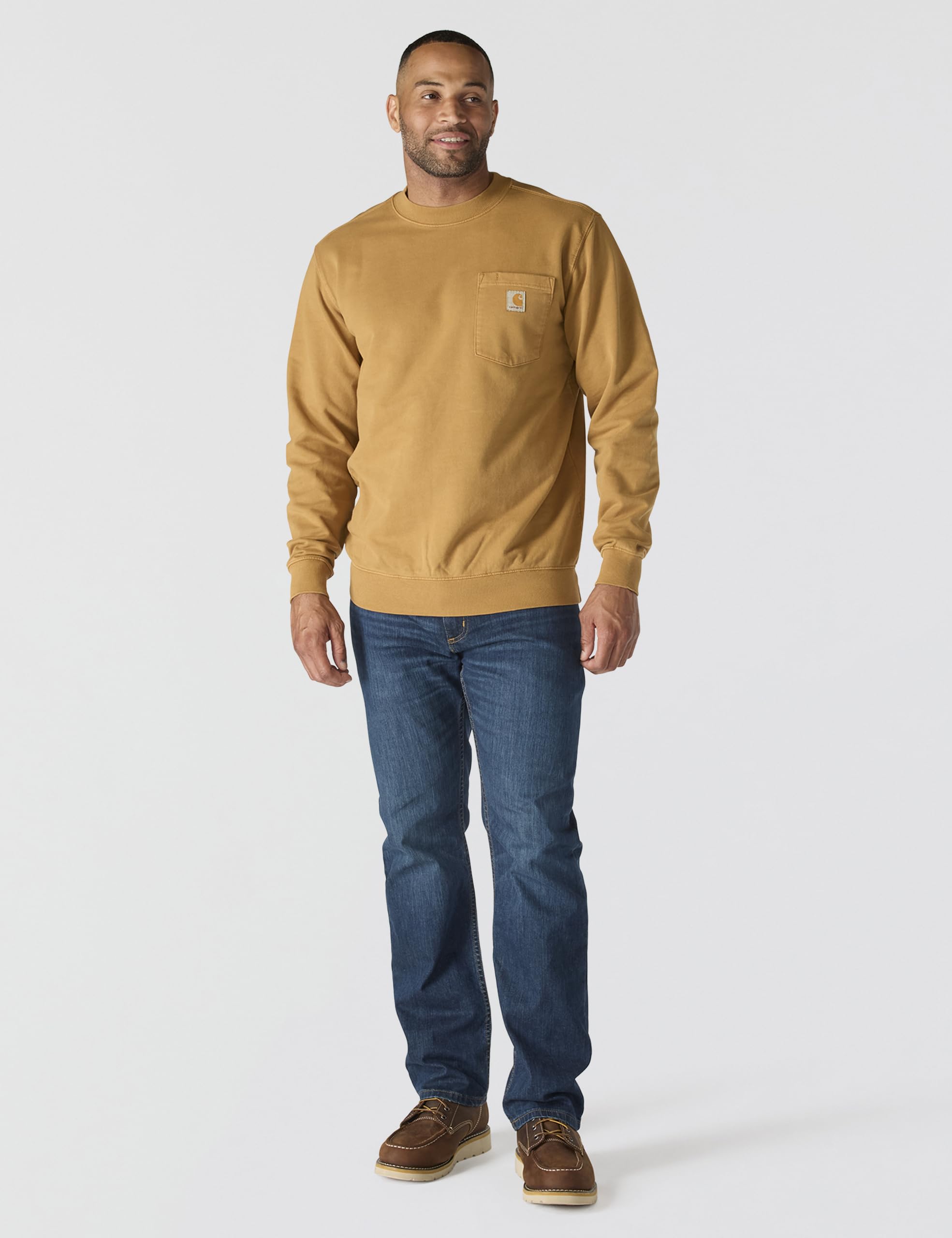 Carhartt Męska bluza z kapturem o średniej wadze o średniej wadze French Terry Crewneck z kieszenią