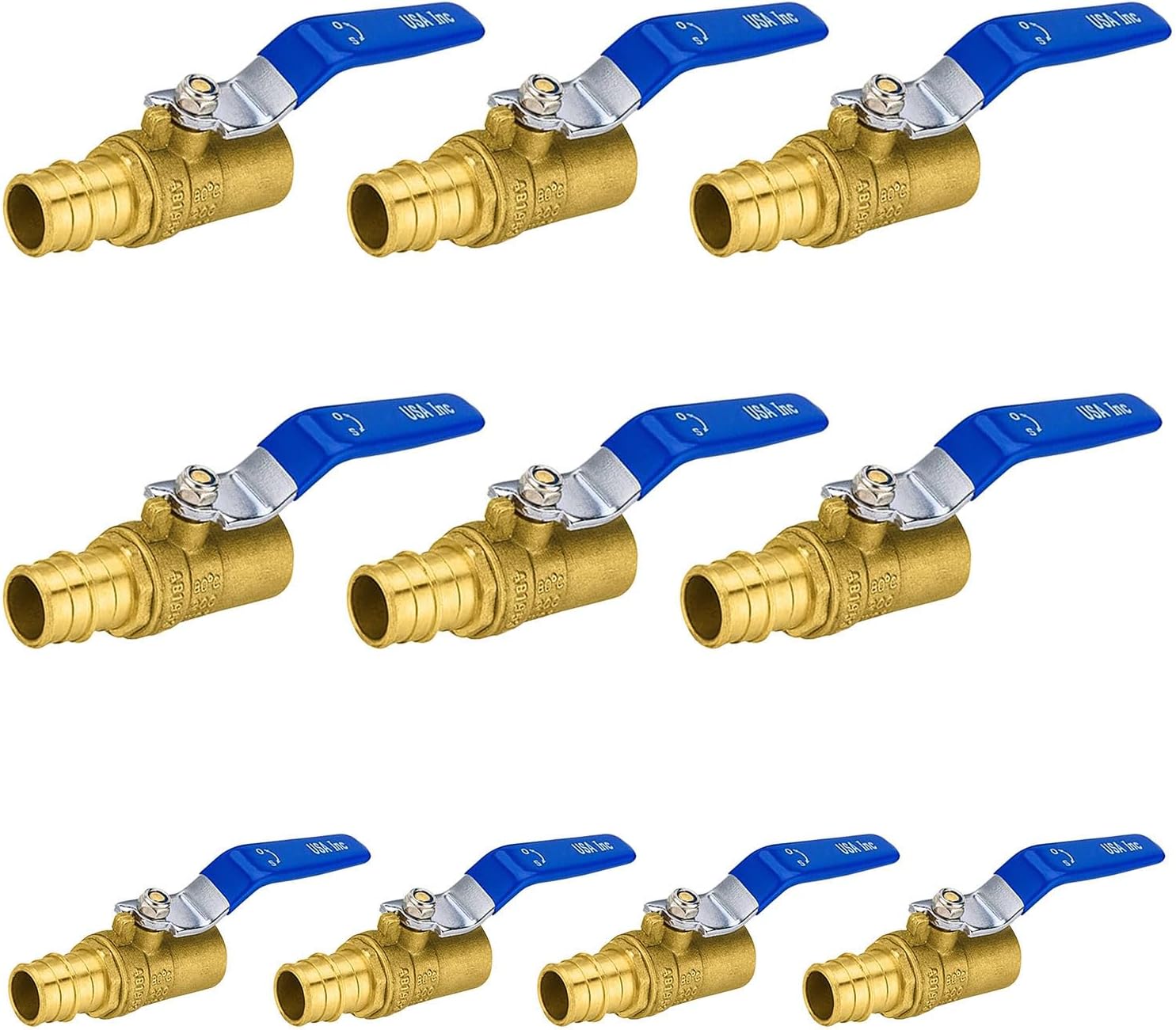 5 Pack Ball Valves, 3/4 Inch Pex A X 3/4 Inch Sweat Blue Shut Off Valve, No Lead Brass Full Port Pex Expansion Shut Off Ball Valve for Hot and Cold Water, ASTM F1960, NSF/ANSI 61 Certified