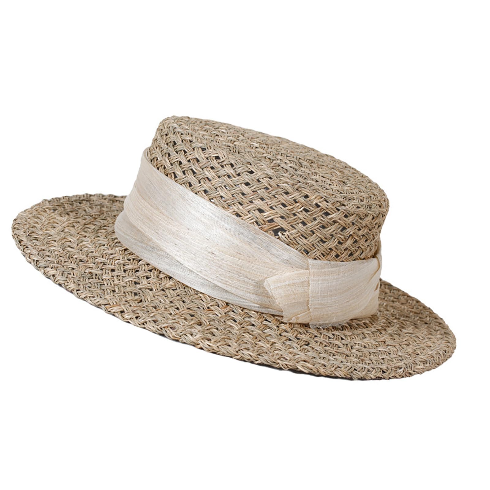 Cappello vittoriano regolabile di carta cappello di paglia per le donne, leggero pieghevole spiaggia giardinaggio accessori esterni cravatta da donna leggero viaggio giardinaggio accessori