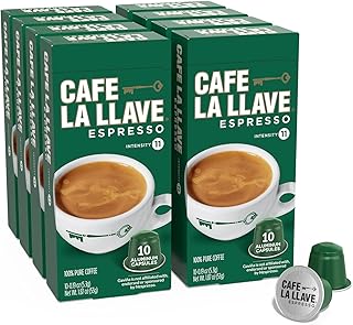 Cafe La Llave Latin Style Espresso Pods, Dark Roast, Compatible with Nespresso Original Line, 80 Count Aluminum Capsules
