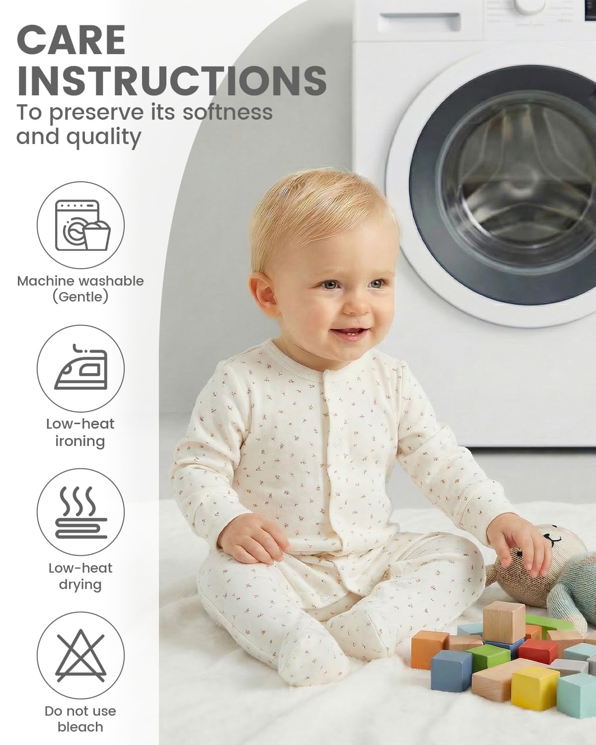 WYTbaby Confezione da 3 pagliaccetti per neonati, 100% cotone, pagliaccetto per neonati, 0-12 mesi