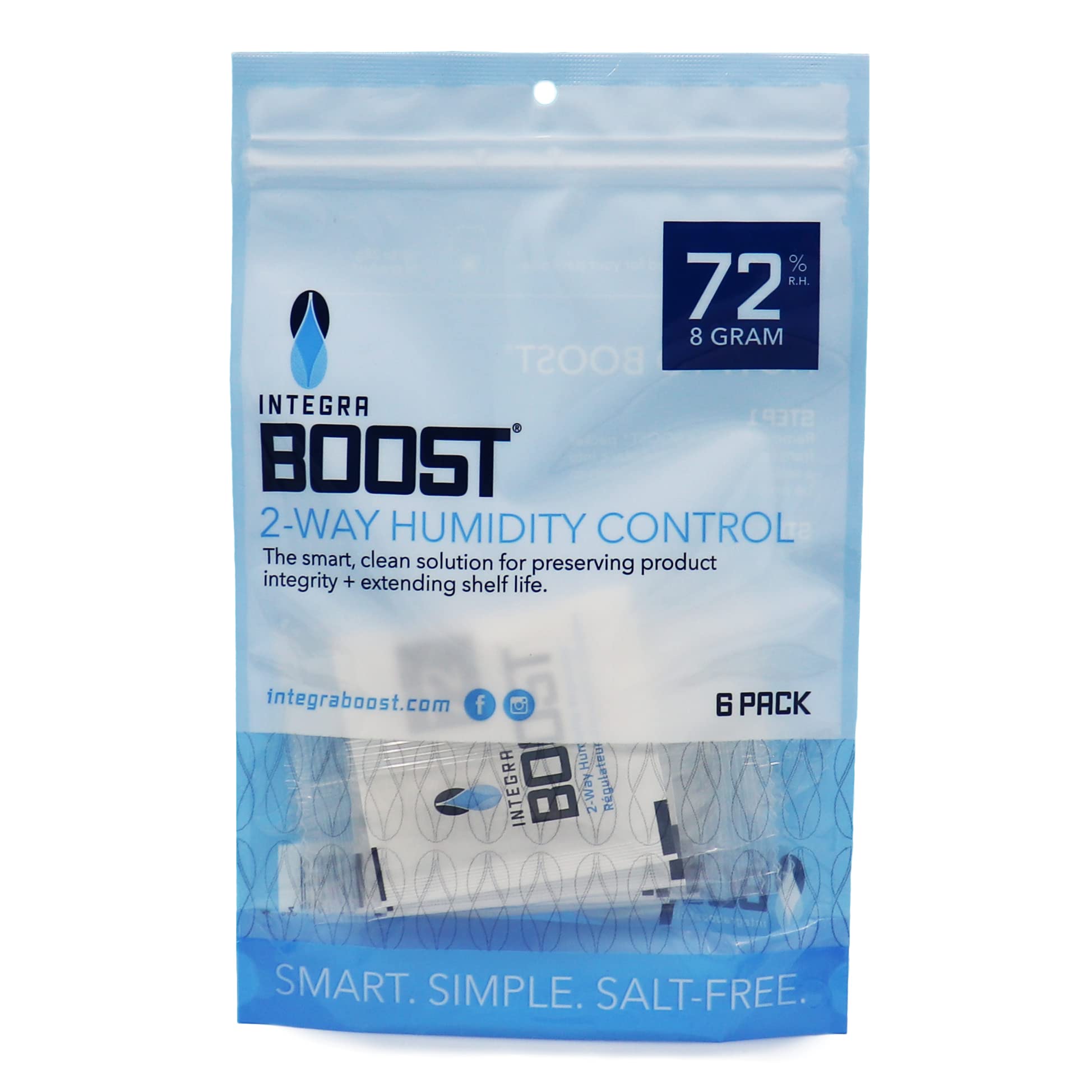 - Integra Boost 2-Way Humidity Control Pack - Preserve Flavor & Control Humidity at 72% RH - Moisture Absorber for Herbs, Spices & More - 8 Gram (Pack of 6)