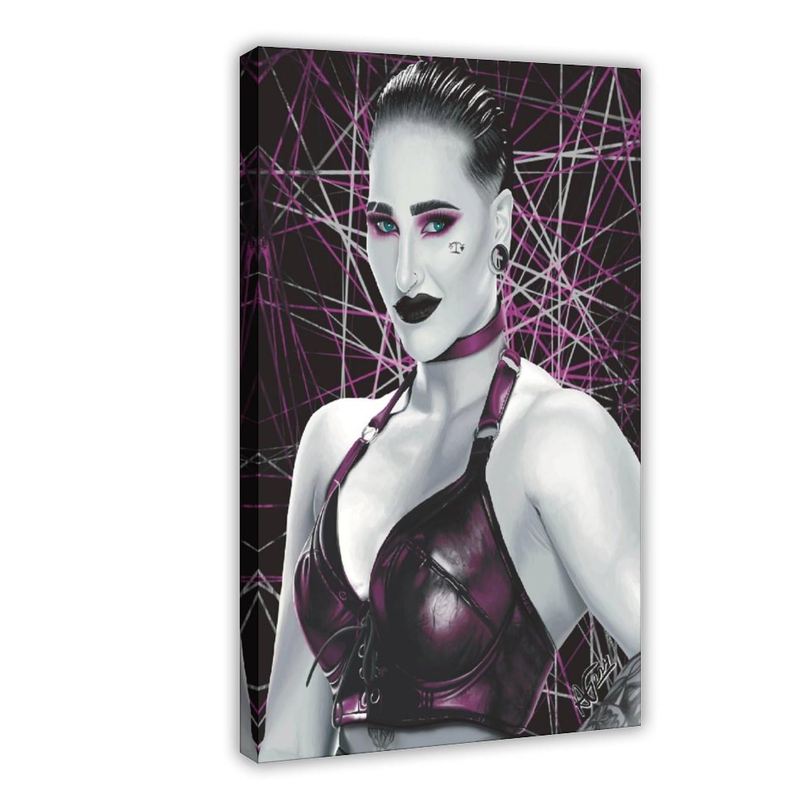 Hgklbg Frame-Style Wrestler Rhea Ripley Poster Canvas Poster Office Decor Gift