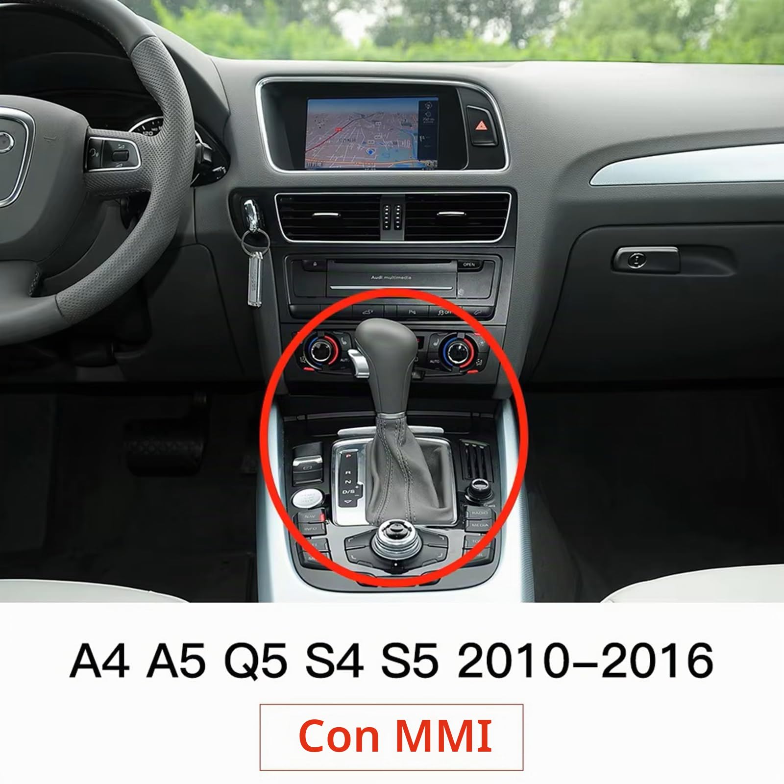 Modificación inalámbrica de coche CarPlay/Android Auto para Audi A4 2009-2015 AirPlay Mirror Link Soporte Multimedia Cámara de marcha atrás