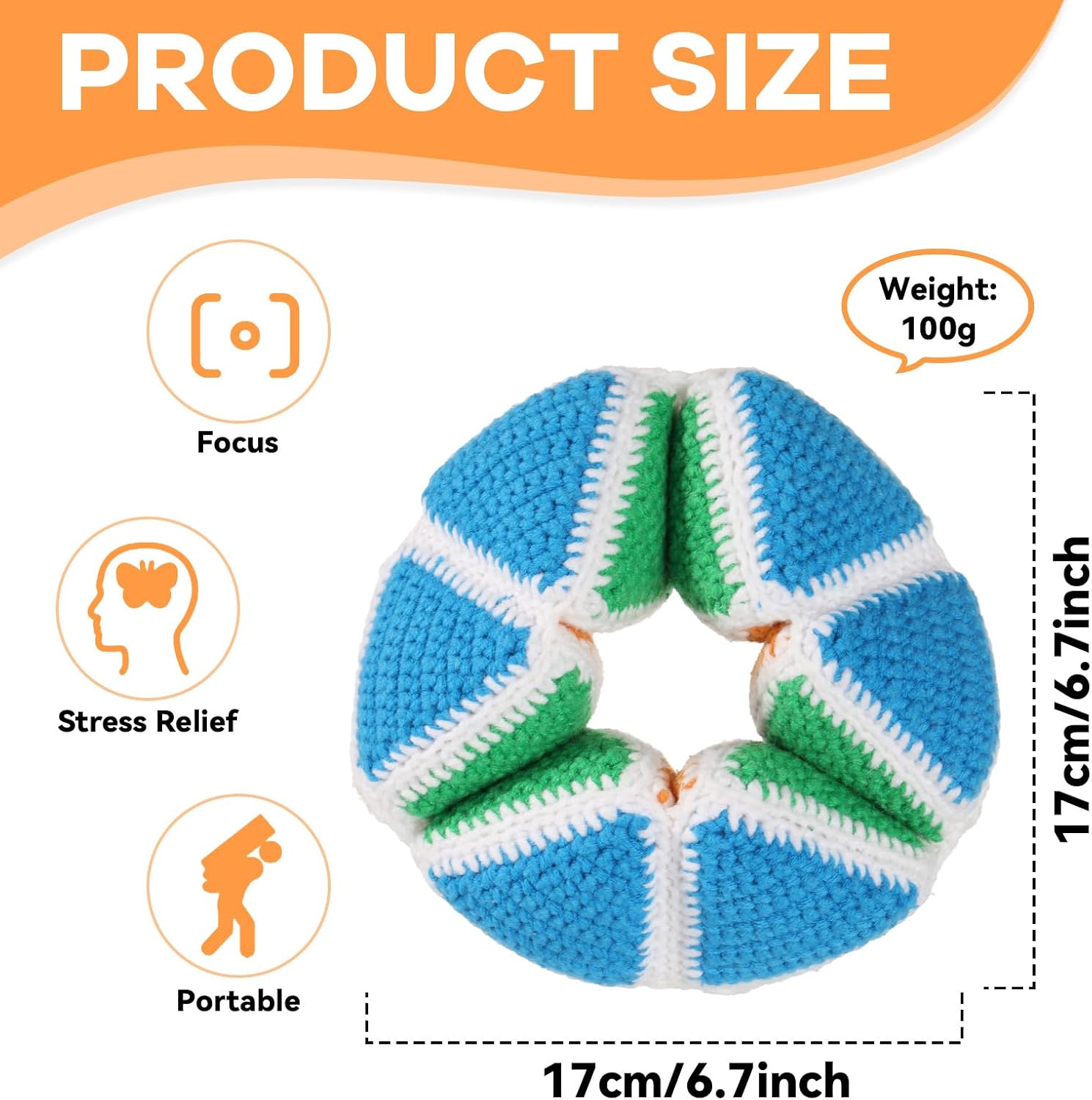 Tactile Turn Toy for Dementia Sensory Fidget Toy for Alzheimer Dementia Fidget Toys for Elderly Anti-Stress Soft Comfort Crochet Product Montessori Favors for ADHD Relief Christmas Birthday Gifts