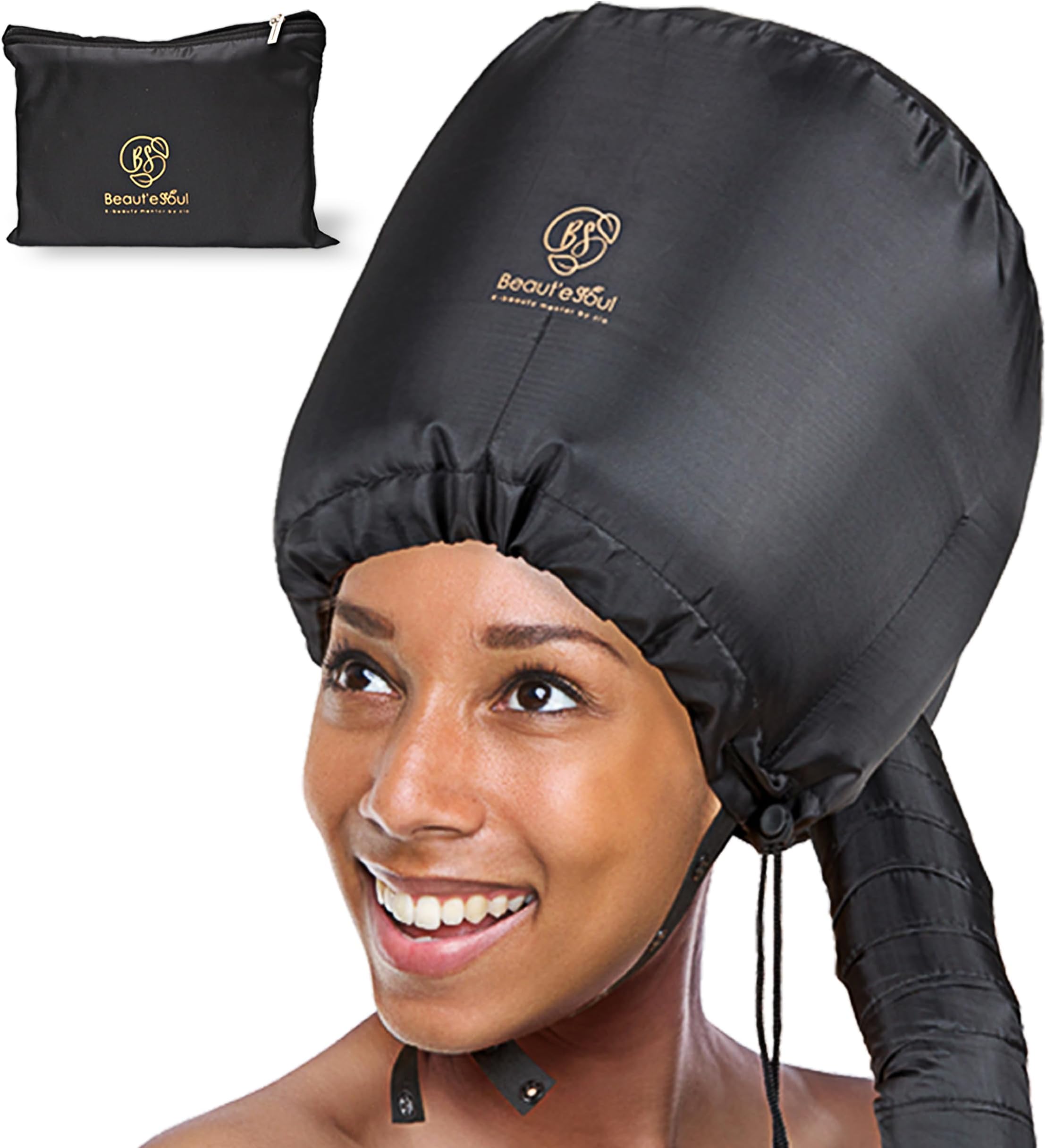 BEAUT'E SEOUL Bonnet Hood Hair Dryer Cap, Adjustable Hooded Bonnet for Handheld Blow Dryer, Steamer for Deep Conditioning, Styling & Curling – Fits All Head Sizes