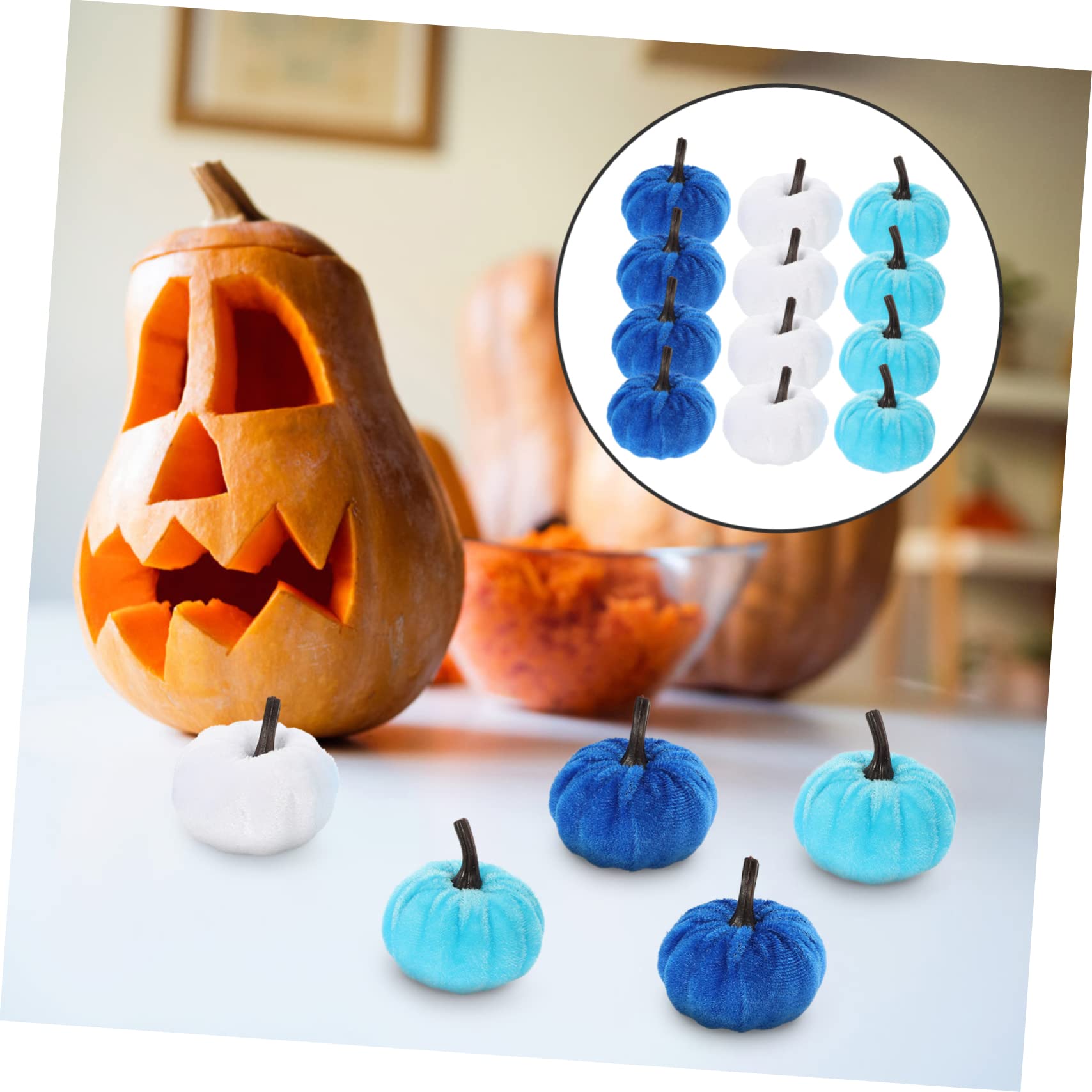 Zerodeko 3 Set Zucca Di Flanella Di Simulazione Bandiera Di Compleanno Di Halloween Falso Zucca Decorativa Autunnale Kit Di Halloween Gonfiabile Autunno Ghirlanda Flanella 12 Pezzi*3