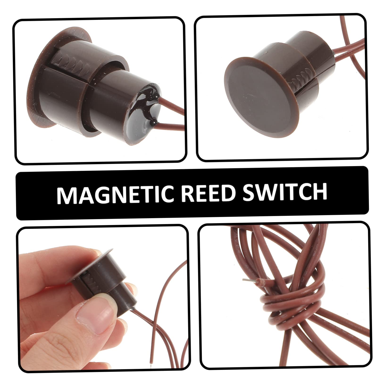Sensore Contatto Magnetico Nc per Porta e Finestra, 5 Pezzi | Plastica Nera, Installazione Semplice, Uso Rapido, Set da 5, Formato Contatto Allarme per Sistemi di Sicurezza Domestica