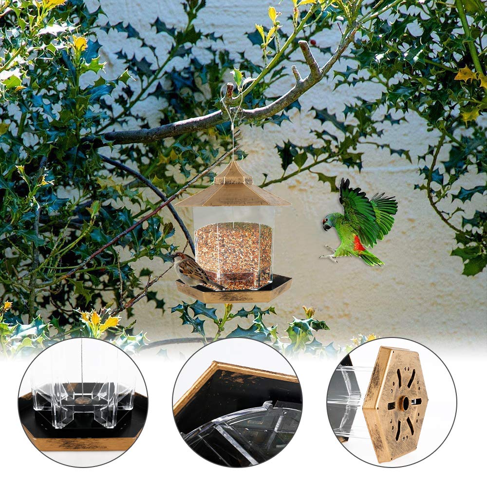 Amazon | バードフィーダー 野鳥 餌台 屋根 付き 吊下げ 餌場 えさ台