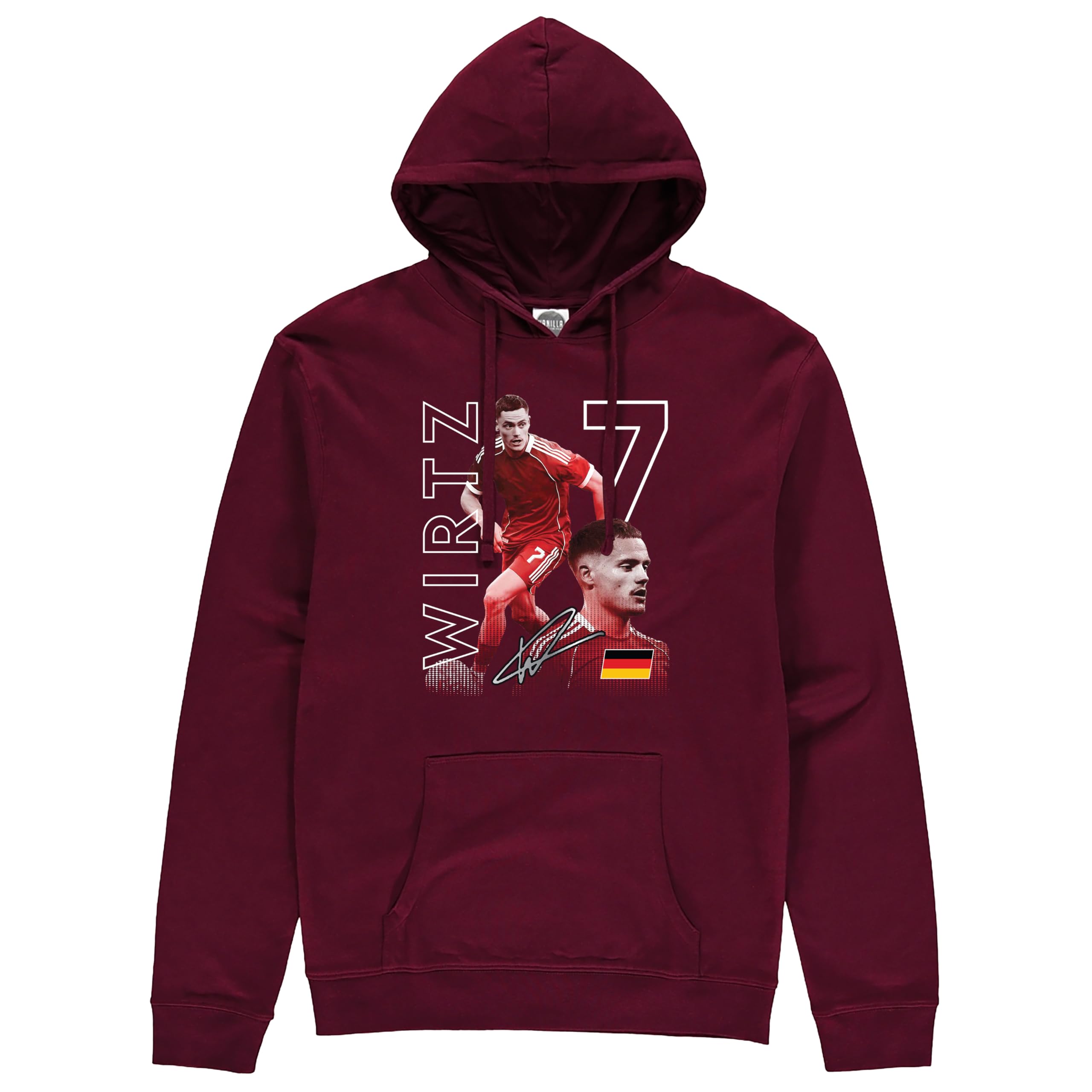 Partisan Liverpool Wirtz Hoodie - Adult Sizes - Black or Burgundy (UK, Alpha, M, Regular, Regular, Burgundy)