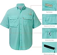 Vista 43 de BASSDASH UPF 50 Camisa de vestir para pesca de manga corta con botones para hombre, tejida, de manga corta, para exterior