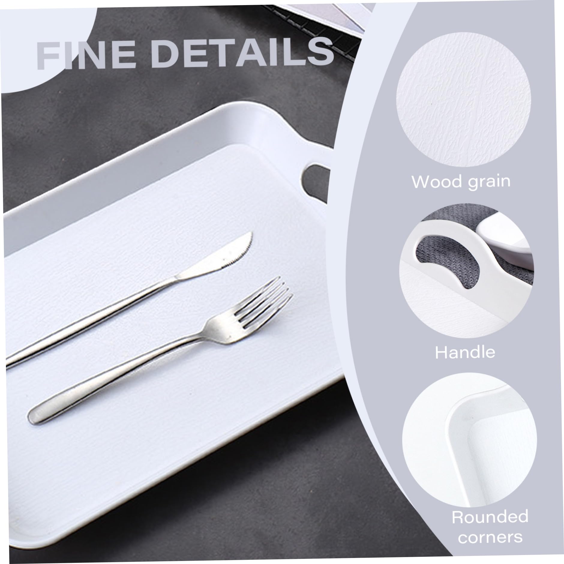 2 Platos Grandes para Servir con Asas de 20.2 x 13 Pulgadas, Bandeja Antideslizante para Parrilla de Grano de Madera, Bandeja Lavable para Servir Alimentos para Frutas, bocadillos, Magdalenas, a