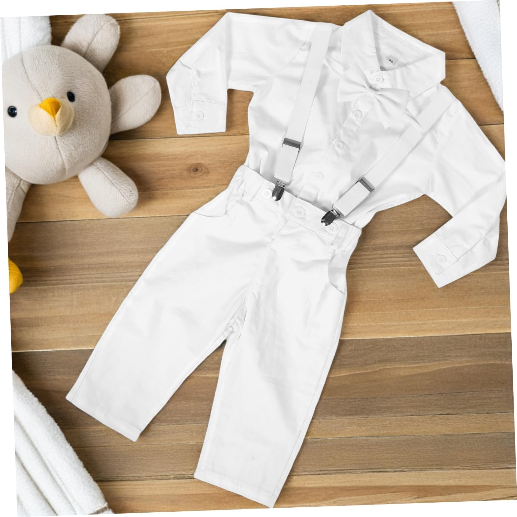 FRCOLOR de Manga Larga con Pajarita y Tirantes Pantalones para Eventos y Bodas