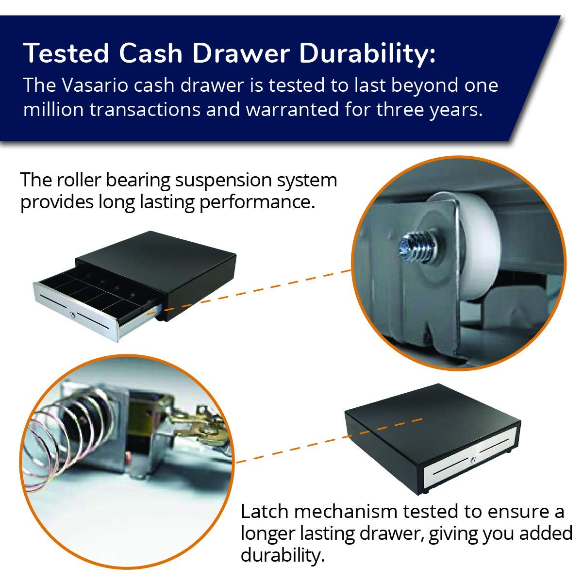 APG Standard- Duty 16” Electronic Point of Sale Cash Drawer | Vasario Series VBS320-BL1616 | Printer Compatible | Plastic Till with 5 Bill/ 5 Coin Compartments | Black : Office Products