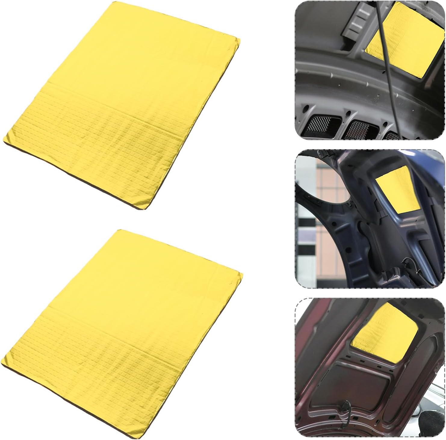 10pcs Insulation Sound Deadening Adhesive Backing, Engine Shield Thermal Insulation Pads 25x18cmx5mm for Noise Reduction in Automobiles