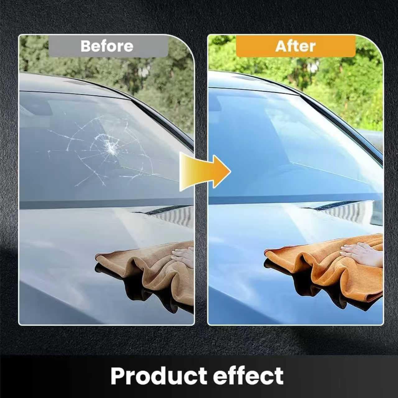 Kit Riparazione Parabrezza Auto,Kit Ripara Vetro Auto,Ripara Vetro,per Riparare Le Incrinature,Scheggiature,Fessure e Graffi
