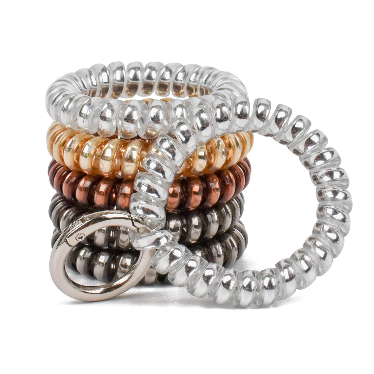 Wrist Keychain Wristlet Stretchy Coil Bracelet for Key Id Holder Flexible Spiral Wristband for Cruise Card Sauna