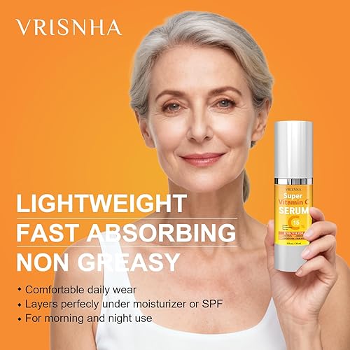 Miniatura 5 de Suero súper vitamina C para mujeres hidratante antienvejecimiento con vitamina C, ácido hialurónico, vitamina E - Cuidado facial de la piel de más