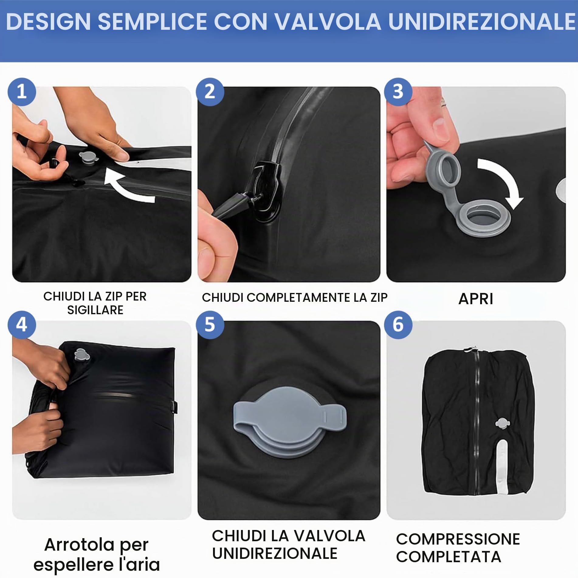 Sacchetti sottovuoto da viaggio con pompa Confezione da 2 sacchetti di compressione da viaggio riutilizzabili per vestiti Pompa elettrica Sacco sottovuoto impermeabile da 17 litri per valigia e ves