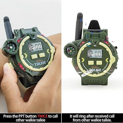 Miniatura 7 de Walkie Talkie recargable para niños, radio bidireccional Walky Talky con linterna, juego para exteriores, interfono, juego de juguete y regalos para