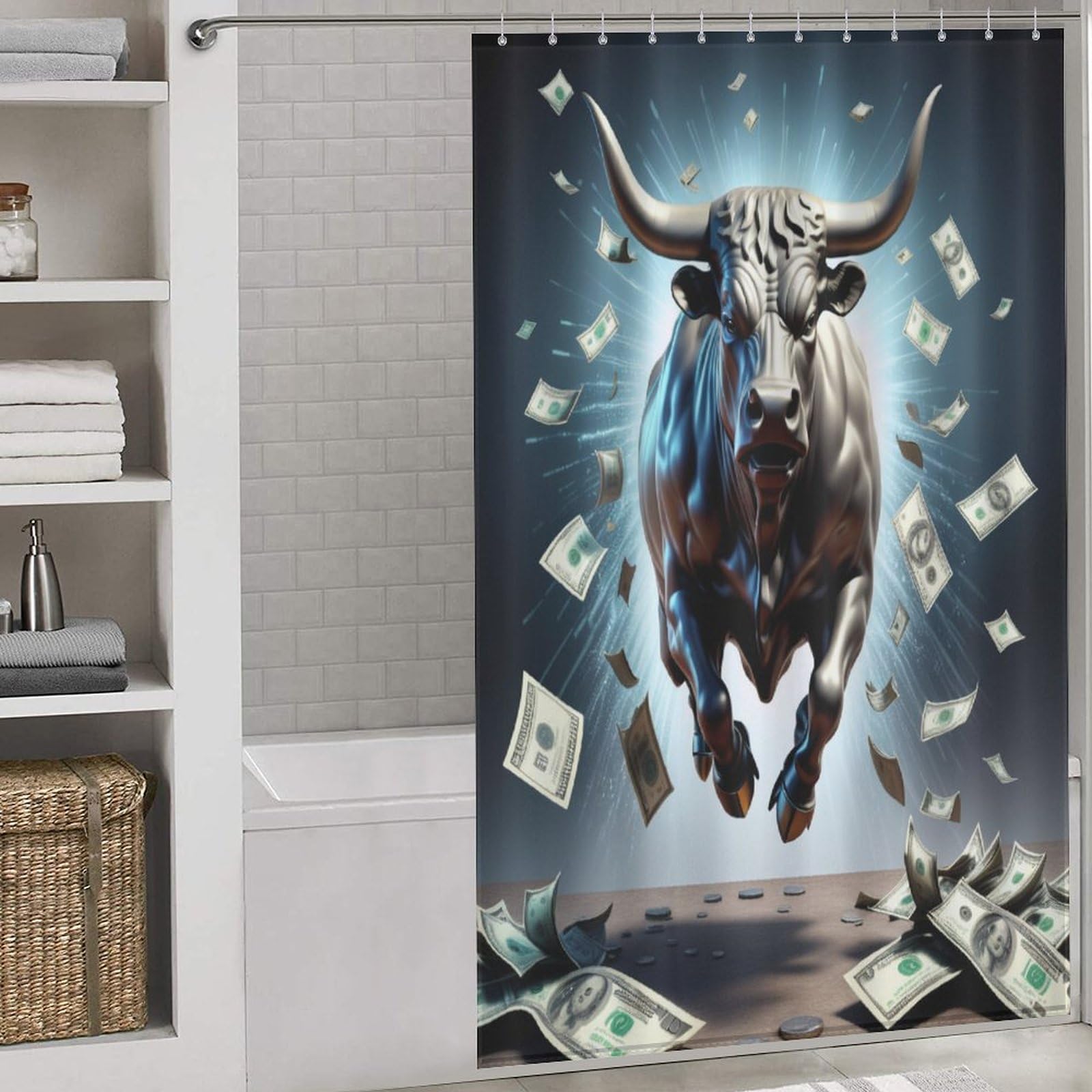 Rideau de douche vache en tissu polyester de qualité supérieure