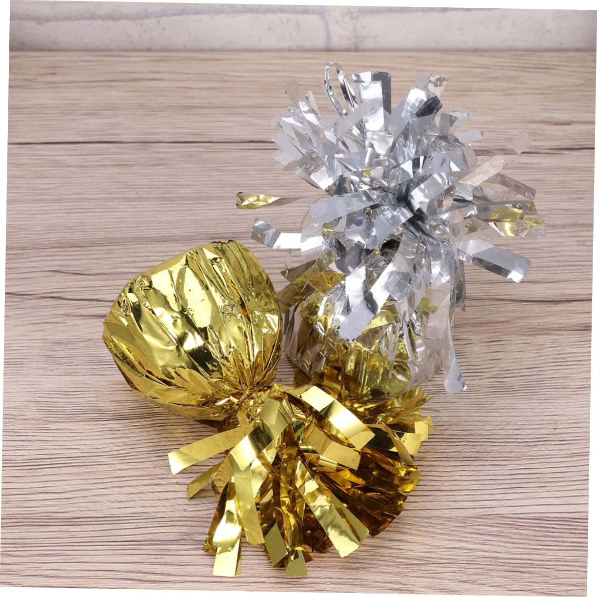 Pesetti per Palloncini 12 Pezzi in Calcestruzzo Oro e Argento | 6 Dorati e 6 Argentati, per Festa di Capodanno e Matrimonio, Accessori per Palloncini