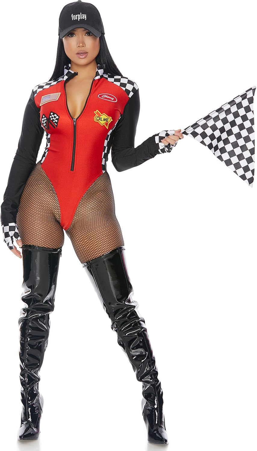 Forplay Wanna Race Racer-Themed Fancy Dress - 4-Piece Women's Halloween Costume - Image 4